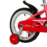 Велосипед NOVATRACK 14" NOVARA алюм., коралловый, пер.руч., зад.нож. тормоз, короткие крылья, полная