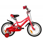 Велосипед NOVATRACK 14" NOVARA алюм., коралловый, пер.руч., зад.нож. тормоз, короткие крылья, полная