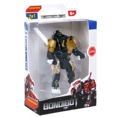 Трансформер 2в1 BONDIBOT Bondibon, мет. детали, ВОХ 15,5x9,5x4,5 см, робот-лев.