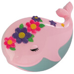 Набор детской декор. косметики Bondibon Eva Moda, CRD 30,5x18x3,5 см; косметичка-кит, тени для век 5 оттенков (3,5г), помада (1,3г), аппликатор 1 шт.,арт. 70634J.