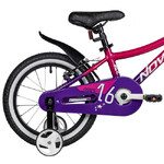 Велосипед NOVATRACK 16" KATRINA алюм., фуксия-фиолетов, полная защ.цепи, V-brake, короткие крылья
