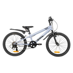 Велосипед NOVATRACK 20" RACER серый,  стальная рама, 6 скор., Microshift MS21/Microshift TS38, V- br