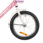 Велосипед FOXX 14" SIMPLE розовый, сталь, тормоз нож, крылья, багажник, полная защ.цепи, передняя ко
