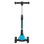 Самокат-кикборд Novatrack RainBow, подростковый, складной, широкие свет.колеса PU 120*90,ватер стикер, бирюзовый