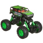 Инерц.(Pull back) пласт. джип 4WD на пружинной подвеске, Bondibon "Парк Техники", цвет зелёный с граффити, ВОХ 21х14х14 см, арт. 9603.