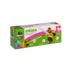 Игр. дерев., каталка с ручкой Пчелка, Bondibon, BOX 10х5х11,7 см.