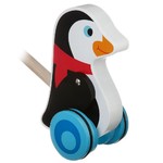 Игр. дерев., каталка с ручкой ПИНГВИН, Bondibon, BOX, 35х15х12 см., арт. TKC278