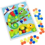 Мозаика для малышей Bondibon, 5 картинок-шаблонов, 60 фишек, BOX