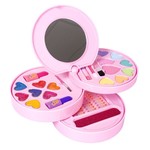Набор детской декор., косметики Bondibon Eva Moda, BOX 35х29х8,5 см; косметичка-диск; тени для век - 7шт.(7г) / румяна -2шт.(4г) / губная помада -3шт.(1,8г) / блеск для губ-7шт.(5г) / лак для ногтей -2шт.(10мл) / наклейка для ногтей- 1шт. / пилочка для но