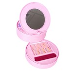 Набор детской декор., косметики Bondibon Eva Moda, BOX 35х29х8,5 см; косметичка-диск; тени для век - 7шт.(7г) / румяна -2шт.(4г) / губная помада -3шт.(1,8г) / блеск для губ-7шт.(5г) / лак для ногтей -2шт.(10мл) / наклейка для ногтей- 1шт. / пилочка для но