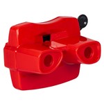 Очки 3D квадратные красные тм Bondibon, цветные cтереодиапозитивы 2 диска со слайдами животные и динозавры, CRD 24х26,5х7см, арт. 1816.