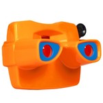 Очки 3D квадратные оранжевые тм Bondibon,  цветные cтереодиапозитивы 2 диска со слайдами животные и динозавры, CRD 24х26,5х7см, арт. 1814.